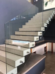 Frameless Glass Balustrade on Floating Staircase