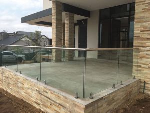 Frameless Glass Balustrade with Round Holders and Top-rail