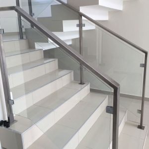 Square Stainless Steel and Glass Balustrade