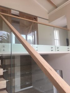 Oak Handrail on Glass Balustrade