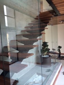 Steel Staircase with Glass Screen